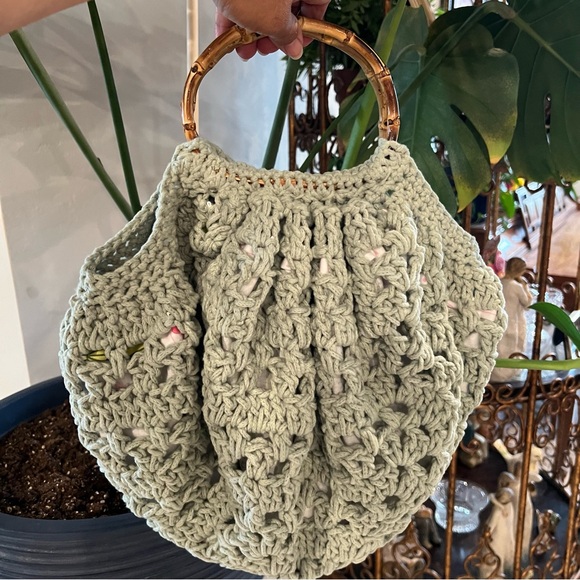 Handmade Crochet Hobo Handbag - Picture 1 of 5